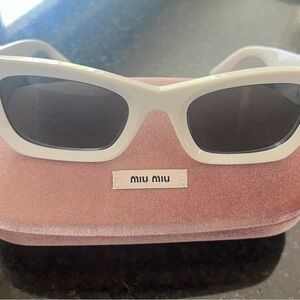 Miu Miu White Cat-Eye Sunglasses